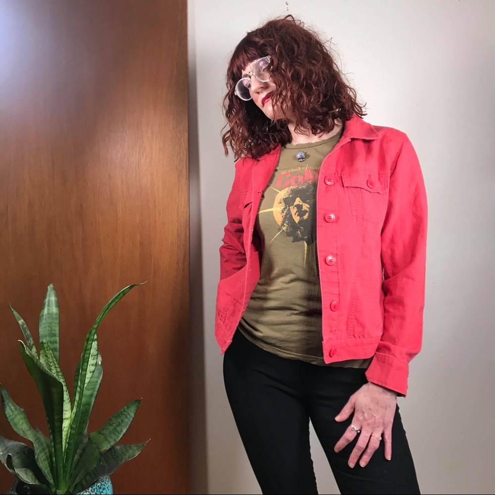 Eddie Bauer Vibrant Red Jean Jacket